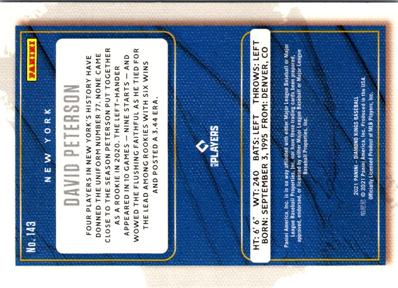 2021 Panini Diamond Kings Artist Proof Blue David Peterson