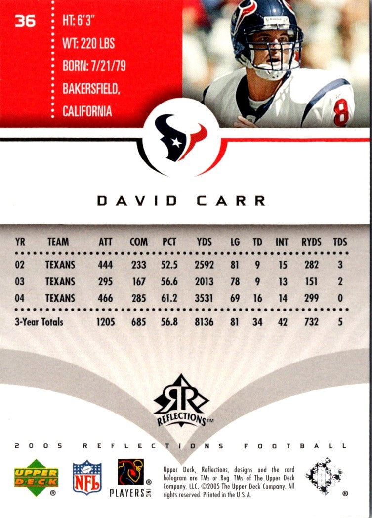 2005 Upper Deck Reflections David Carr