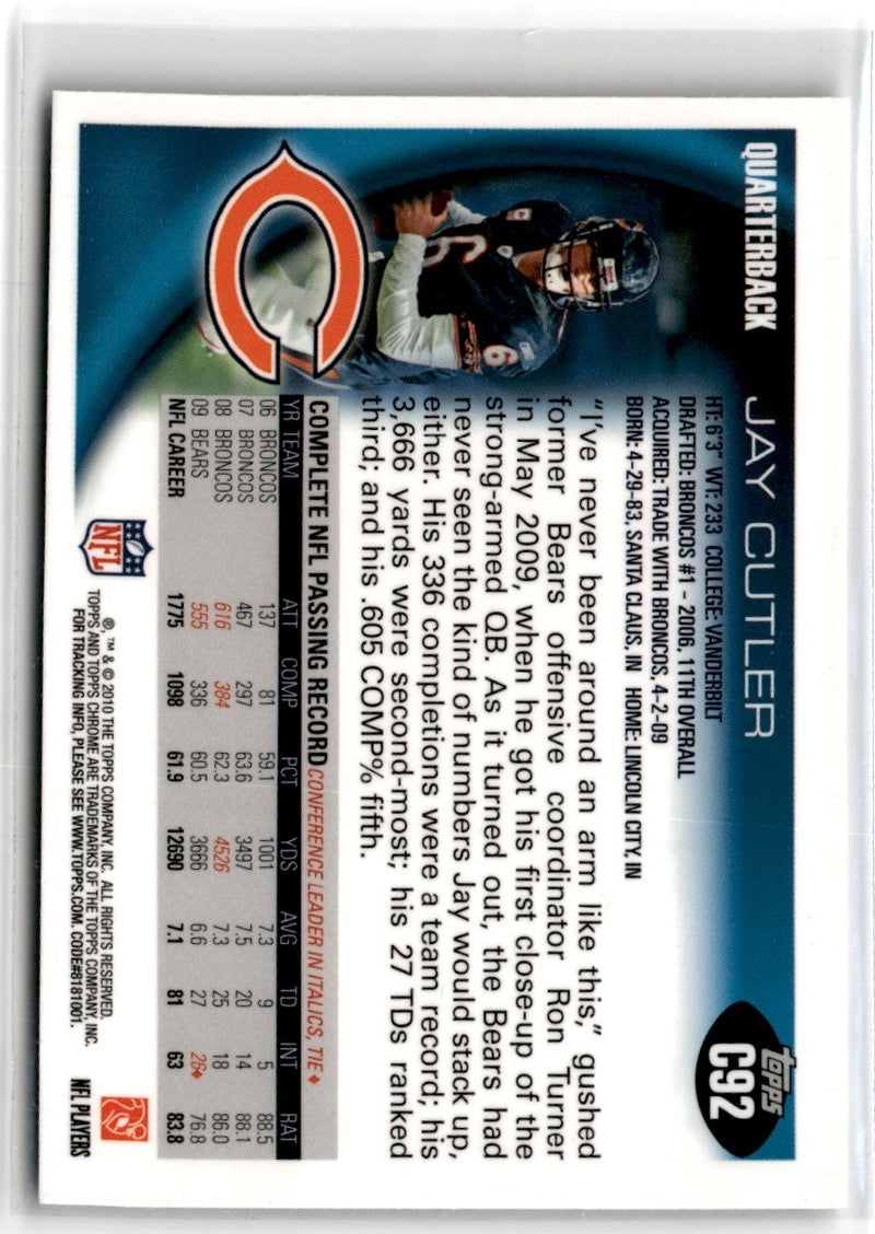 2010 Topps Chrome Jay Cutler