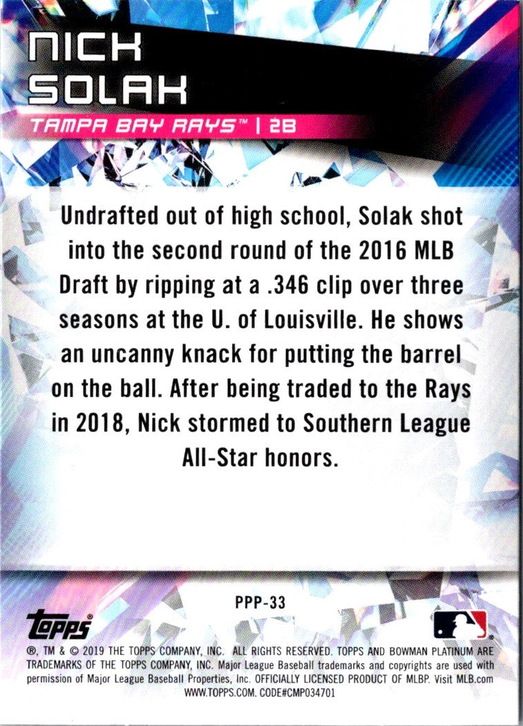 2019 Bowman Platinum Prismatic Prodigies Nick Solak