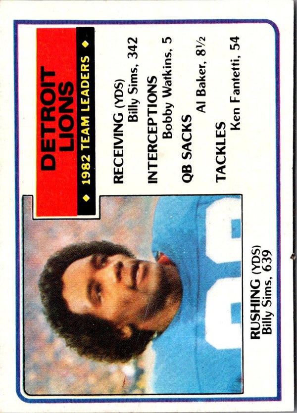 1984 Topps Detroit Lions #12 NM-MT