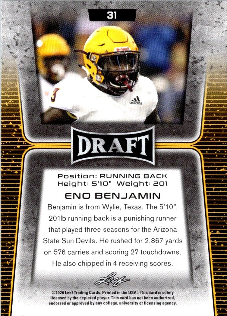 2020 Leaf Draft Gold Eno Benjamin