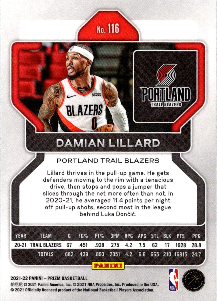 2021 Panini Prizm Damian Lillard