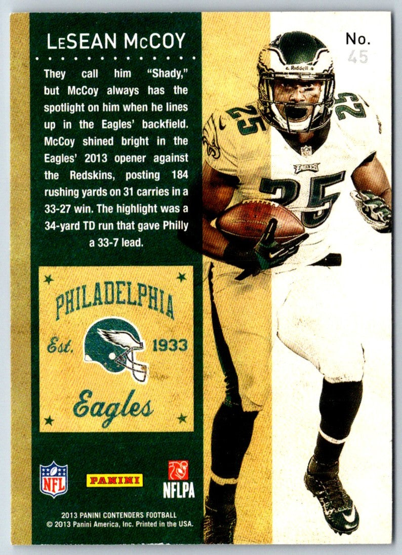 2013 Panini Contenders LeSean McCoy