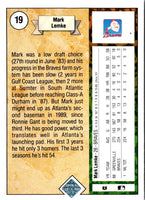 1989 Upper Deck Mark Lemke #19 Rookie