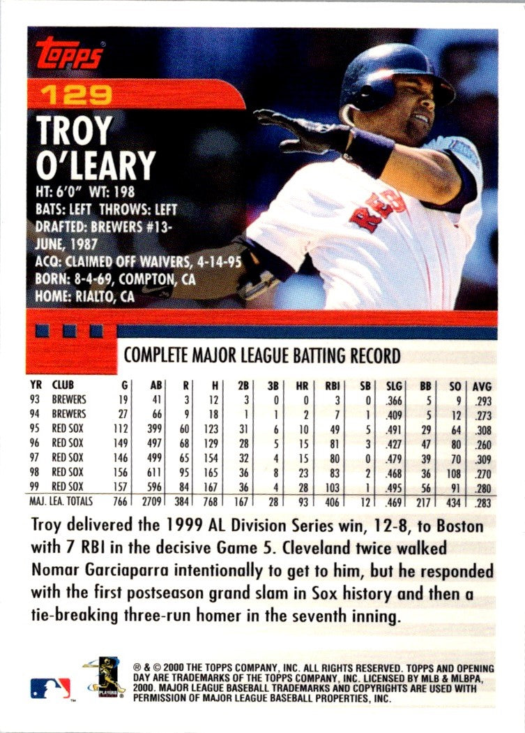 2000 Topps Opening Day Troy O'Leary