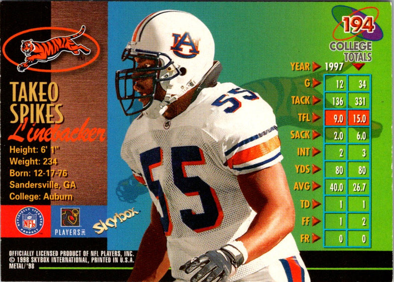 1998 Metal Universe Takeo Spikes