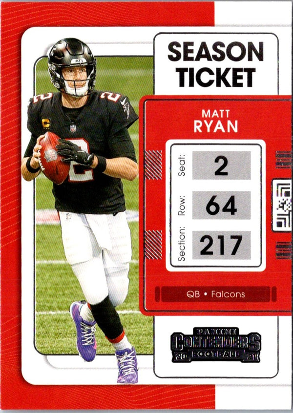 2021 Panini Contenders Draft Picks Game Ticket Red Matt Ryan #4