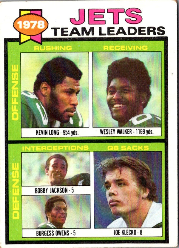 1979 Topps Kevin Long/Wesley Walker/Bobby Jackson/Burgess Owens/Joe Klecko #226