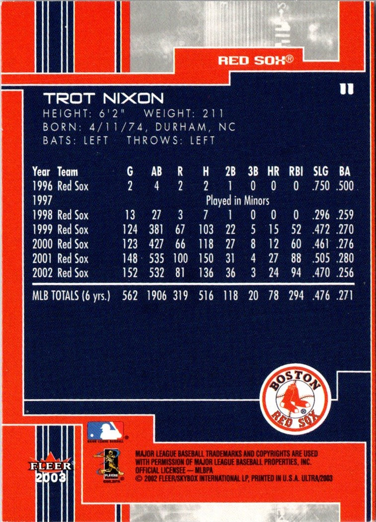 2002 Playoff Absolute Memorabilia Team Quads Nomar Garciaparra/Pedro Martinez/Trot Nixon/Manny Ramirez