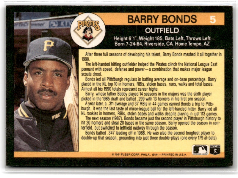 1991 Fleer All-Stars Barry Bonds