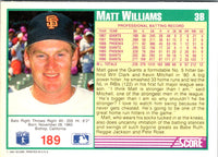 1991 Score Matt Williams #189