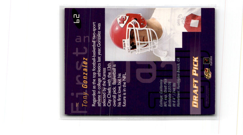 1997 Playoff Absolute Chip Shots Blue Tony Gonzalez