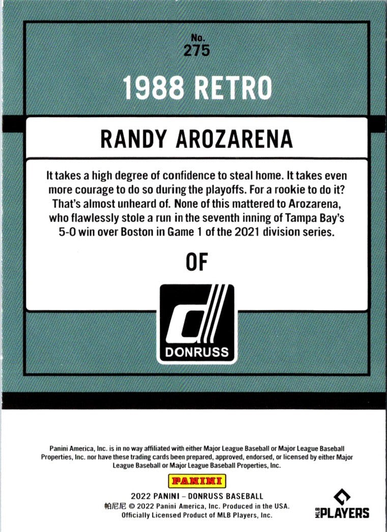 2022 Donruss Holo Red Randy Arozarena