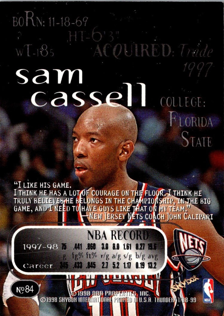 1998 SkyBox Thunder Sam Cassell