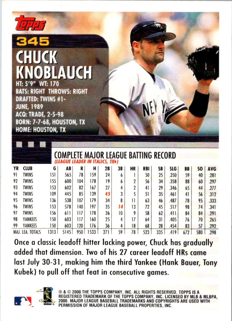 2000 Topps Chuck Knoblauch