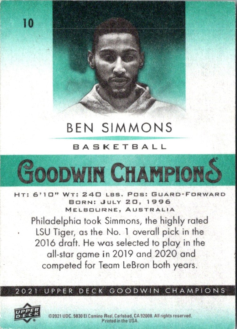 2021 Upper Deck Ben Simmons