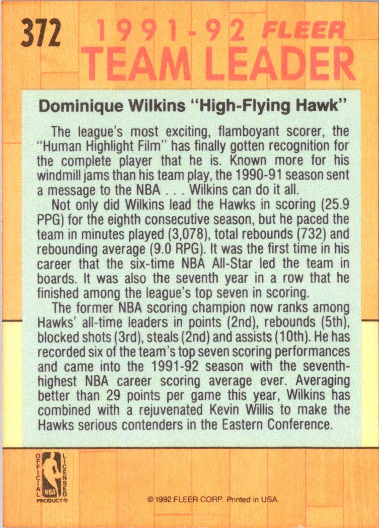 1991 Fleer Dominique Wilkins