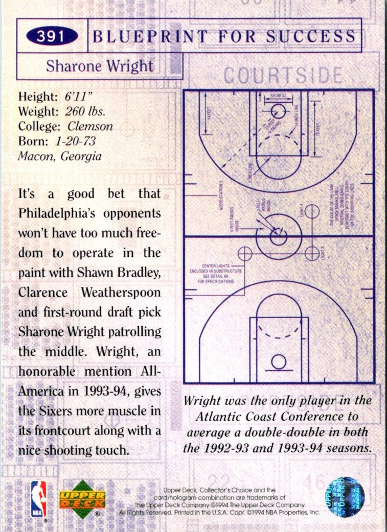 1994 Collector's Choice Sharone Wright