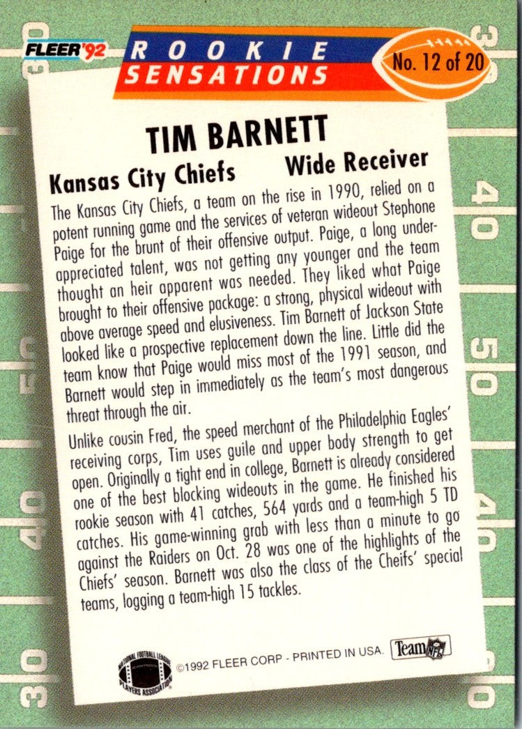 1992 Fleer Rookie Sensations Tim Barnett