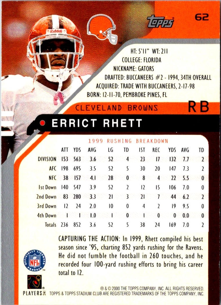 2000 Stadium Club Errict Rhett