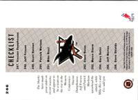 1999 Upper Deck Victory Sharks Checklist #246