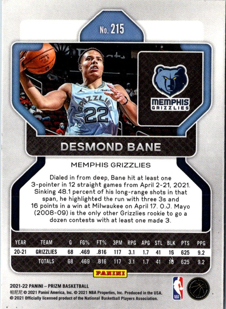 2021 Panini Prizm Blue Desmond Bane