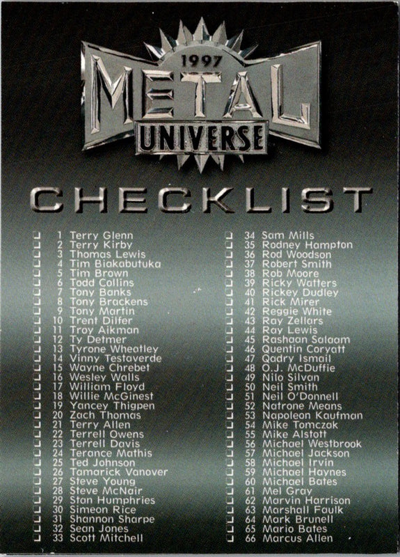 1997 Metal Universe Checklist (1-152) #199
