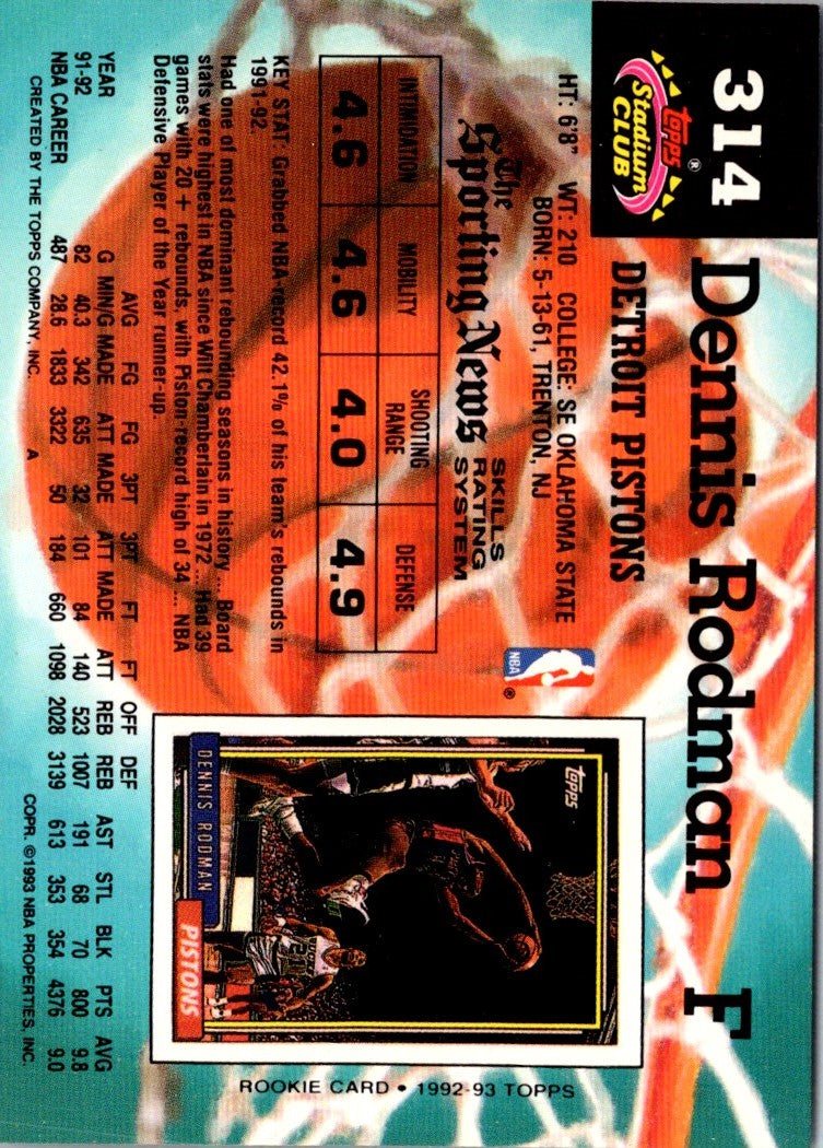 1992 Stadium Club Members Only Dennis Rodman