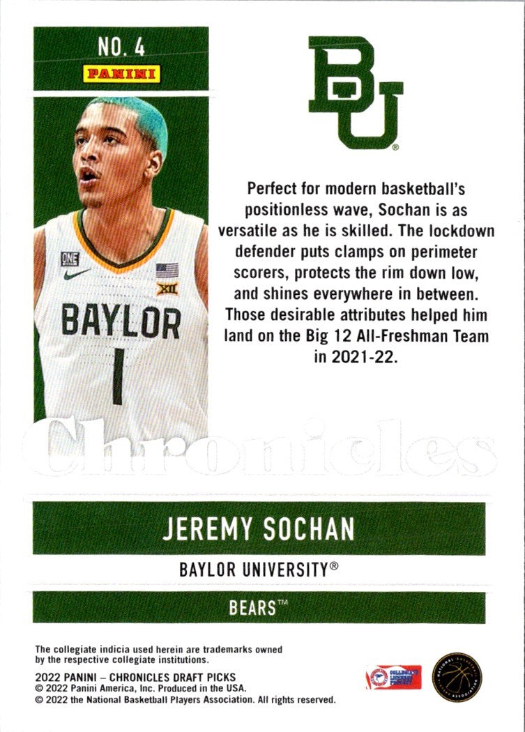 2022 Panini Contenders Rookie of the Year Jeremy Sochan