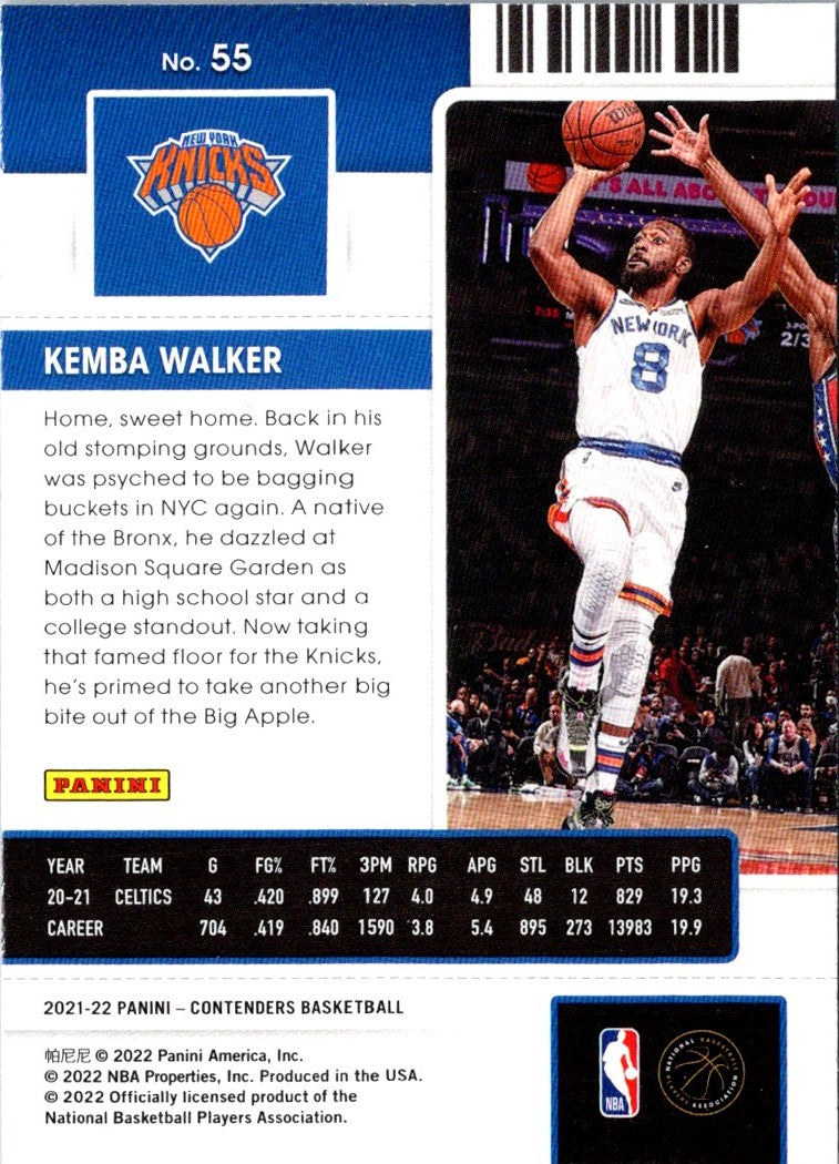 2021 Panini Contenders Ticket Kemba Walker