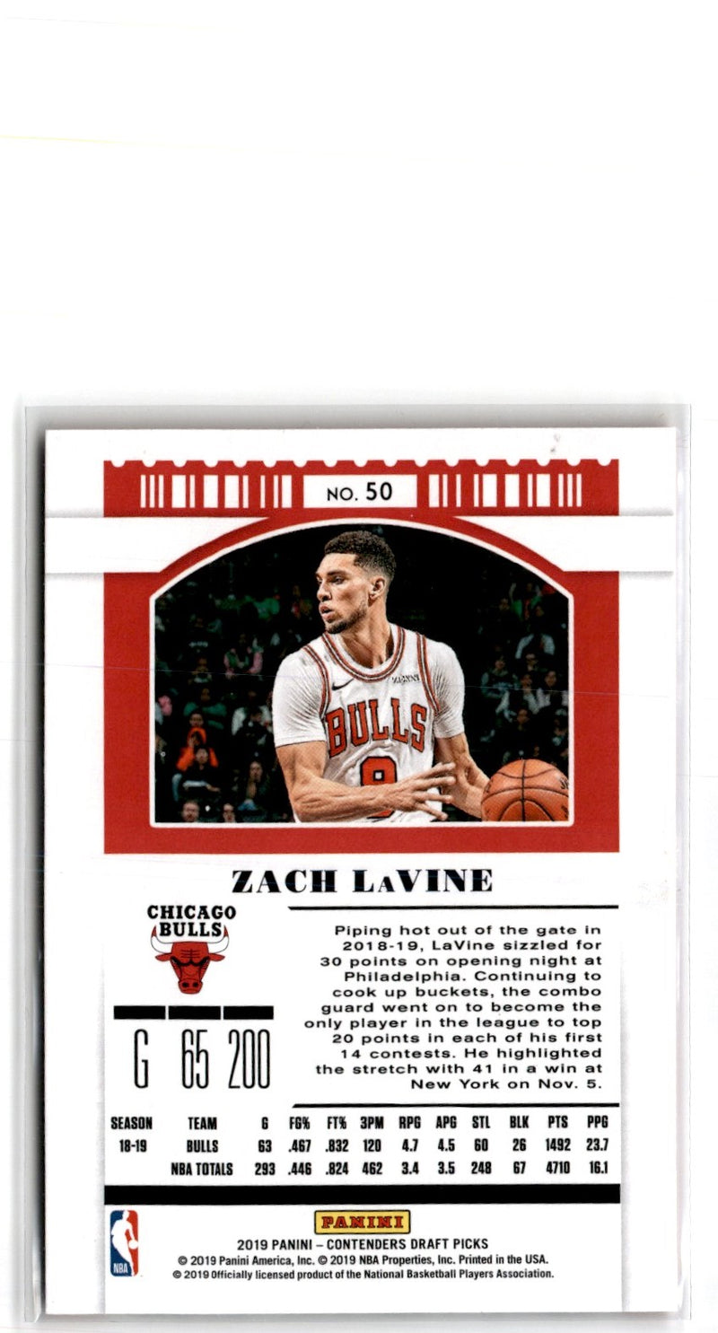 2019 Panini Contenders Draft Picks Ticket Red Foil Zach LaVine