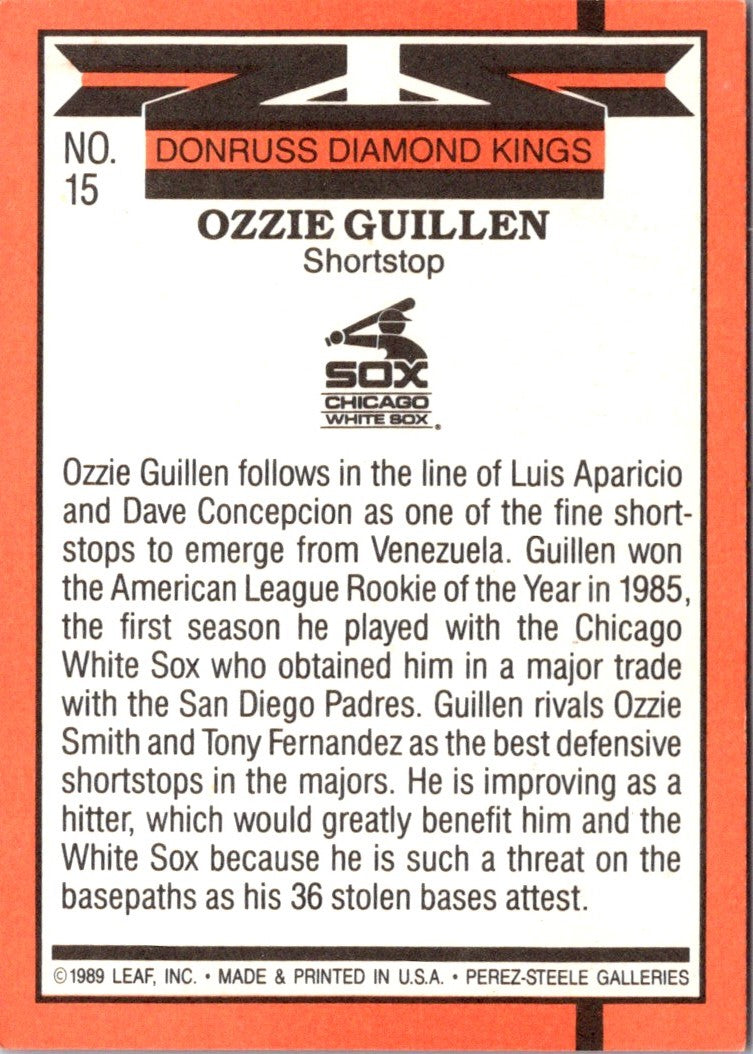 1990 Donruss Super Diamond Kings Ozzie Guillen