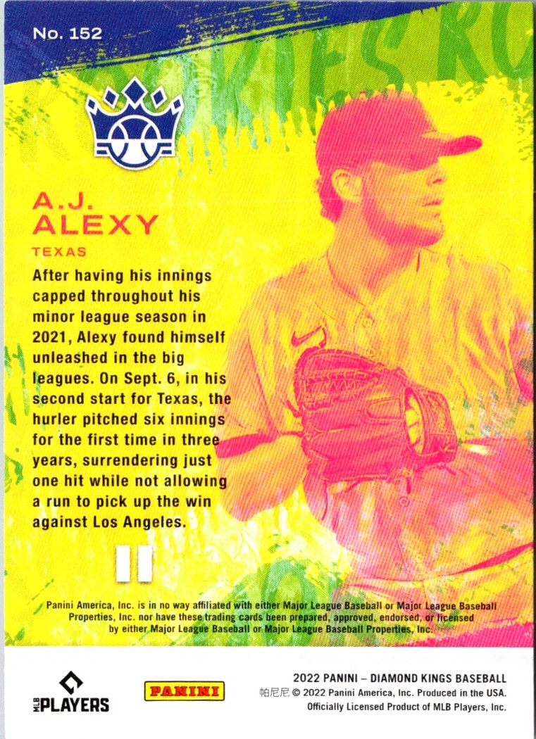 2022 Panini Diamond Kings A.J. Alexy