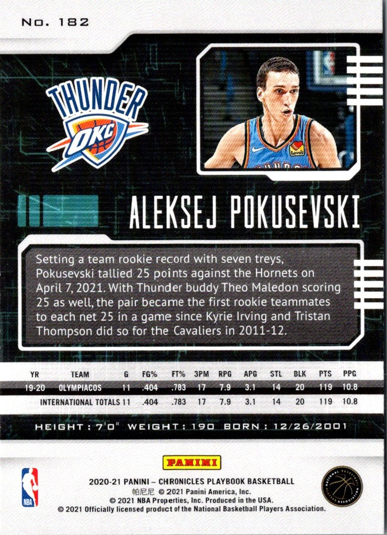 2020 Panini Chronicles Aleksej Pokusevski