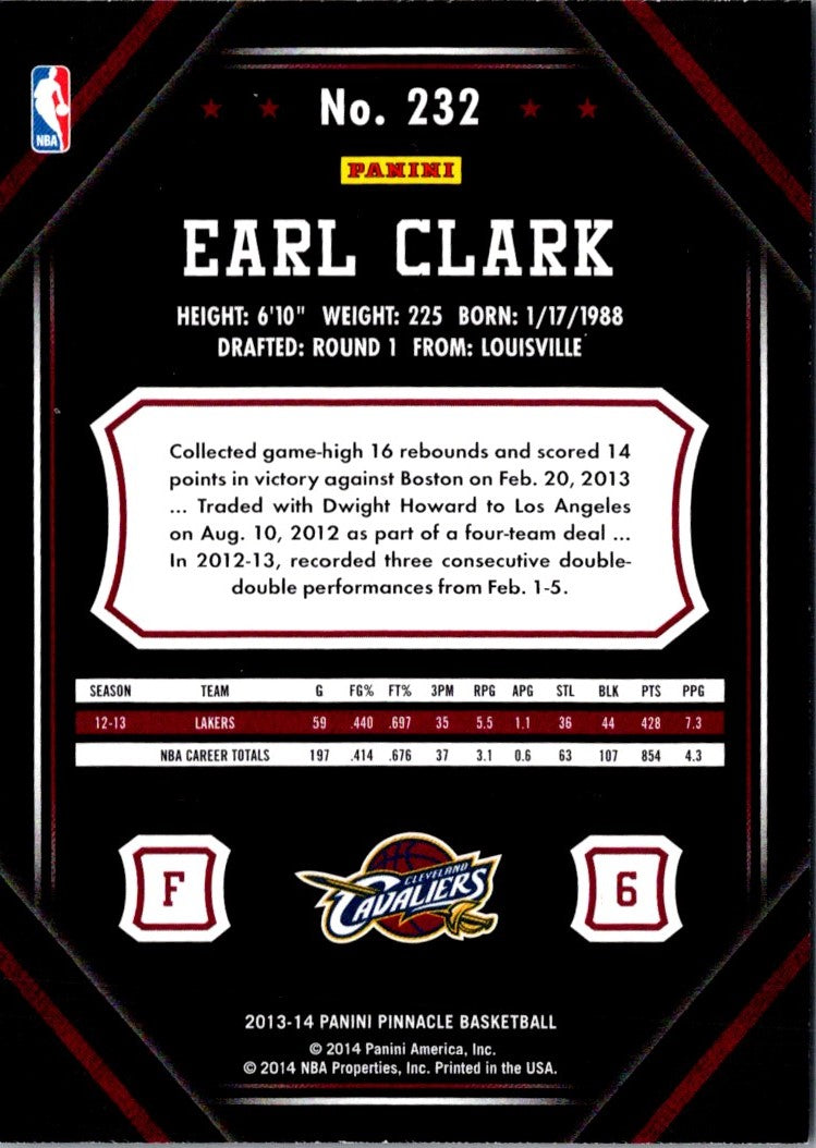 2013 Pinnacle Artist Proof Earl Clark