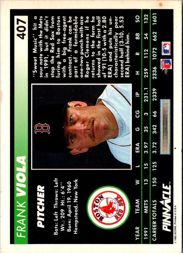 1992 Pinnacle Frank Viola