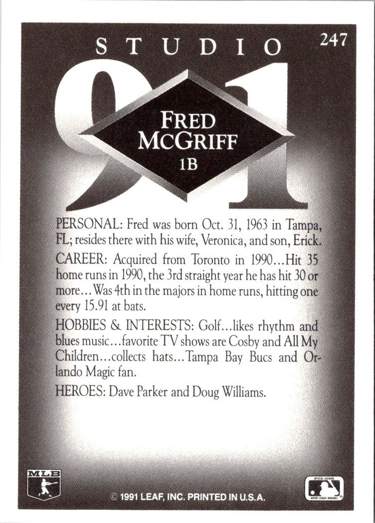 1991 Studio Fred McGriff