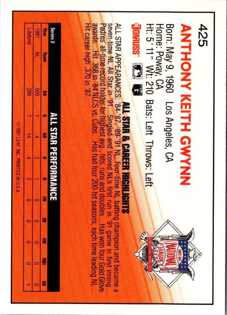 1992 Donruss Tony Gwynn