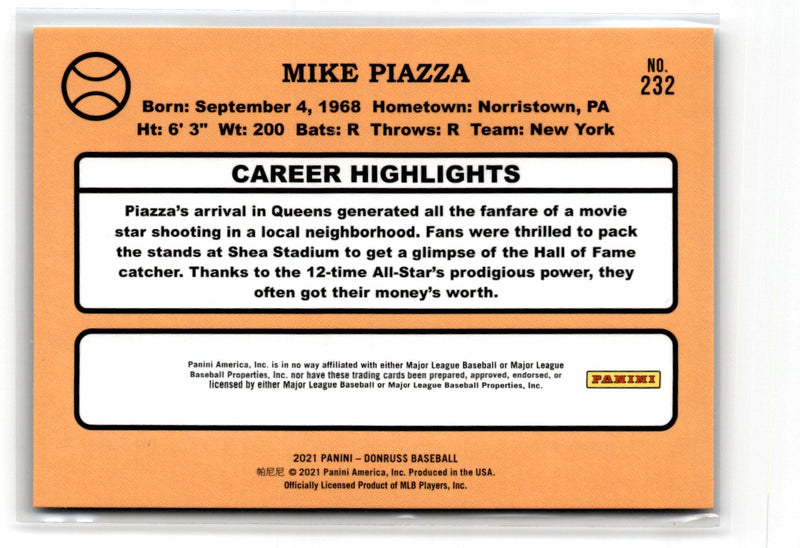 2021 Donruss Career Stat Line Mike Piazza