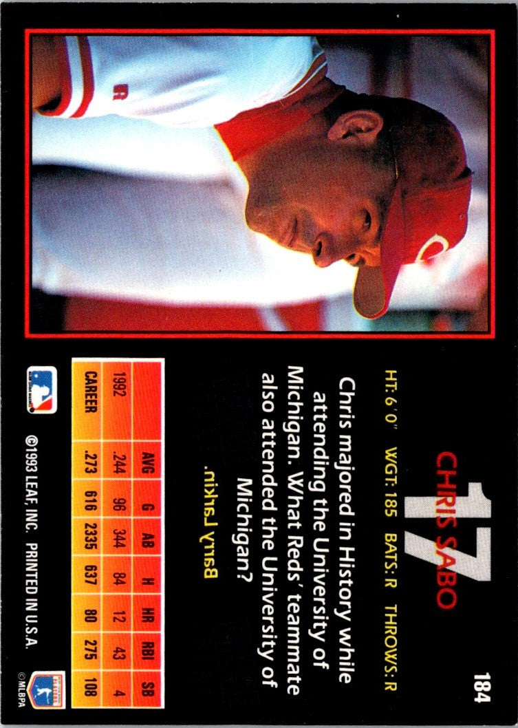 1993 Triple Play Chris Sabo