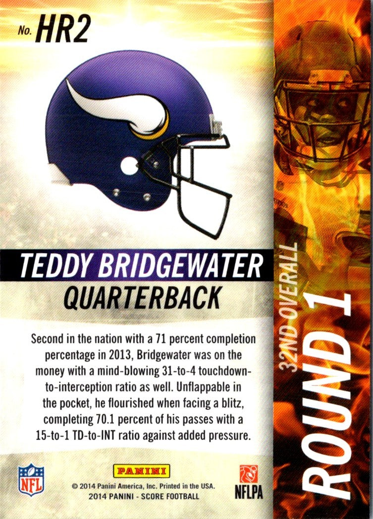 2014 Score Hot Rookies Teddy Bridgewater