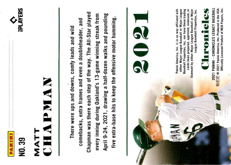 2021 Panini Chronicles Matt Chapman