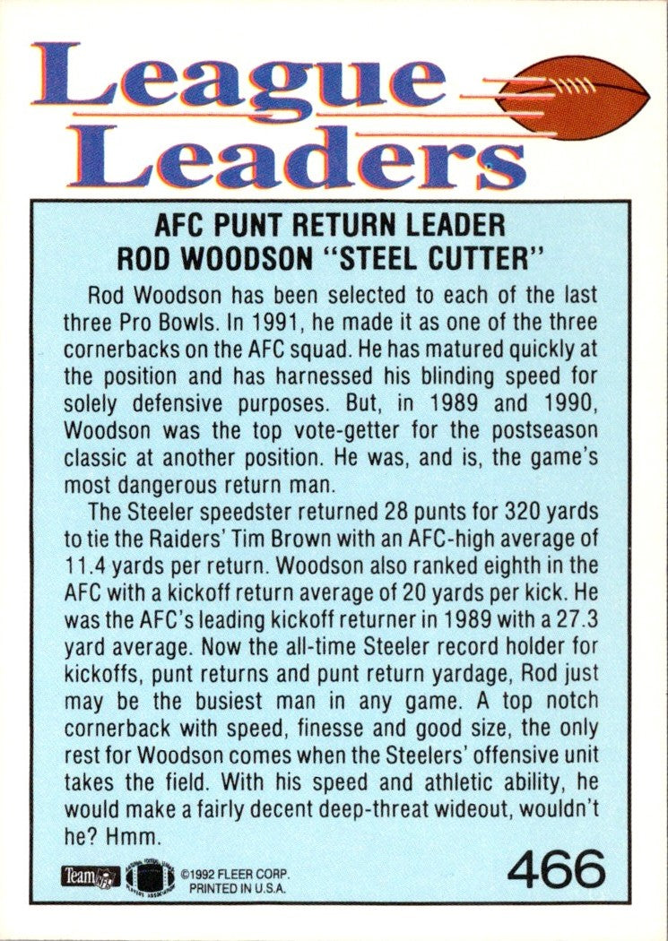 1992 Fleer Rod Woodson