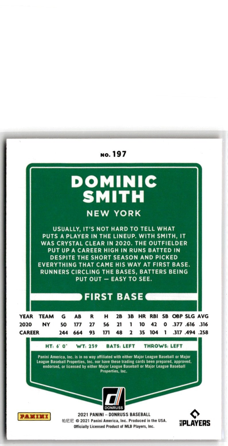 2021 Donruss Holo Red Dominic Smith