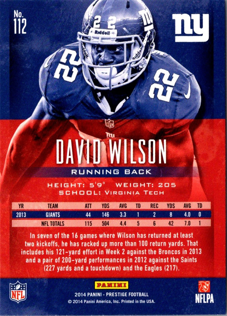 2014 Panini Prestige David Wilson