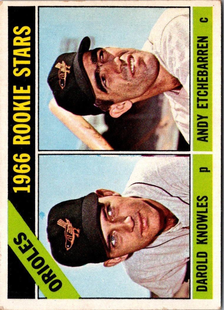 1966 Topps Orioles Rookies - Darold Knowles/Andy Etchebarren