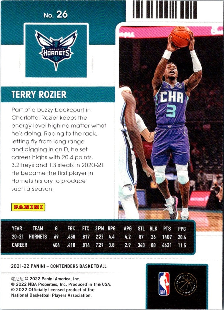 2021 Panini Contenders Ticket Terry Rozier