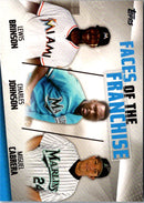 2019 Topps Faces of the Franchise Lewis Brinson/Charles Johnson/Miguel Cabrera