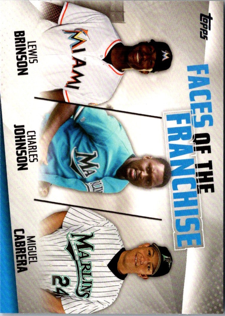 2019 Topps Faces of the Franchise Lewis Brinson/Charles Johnson/Miguel Cabrera